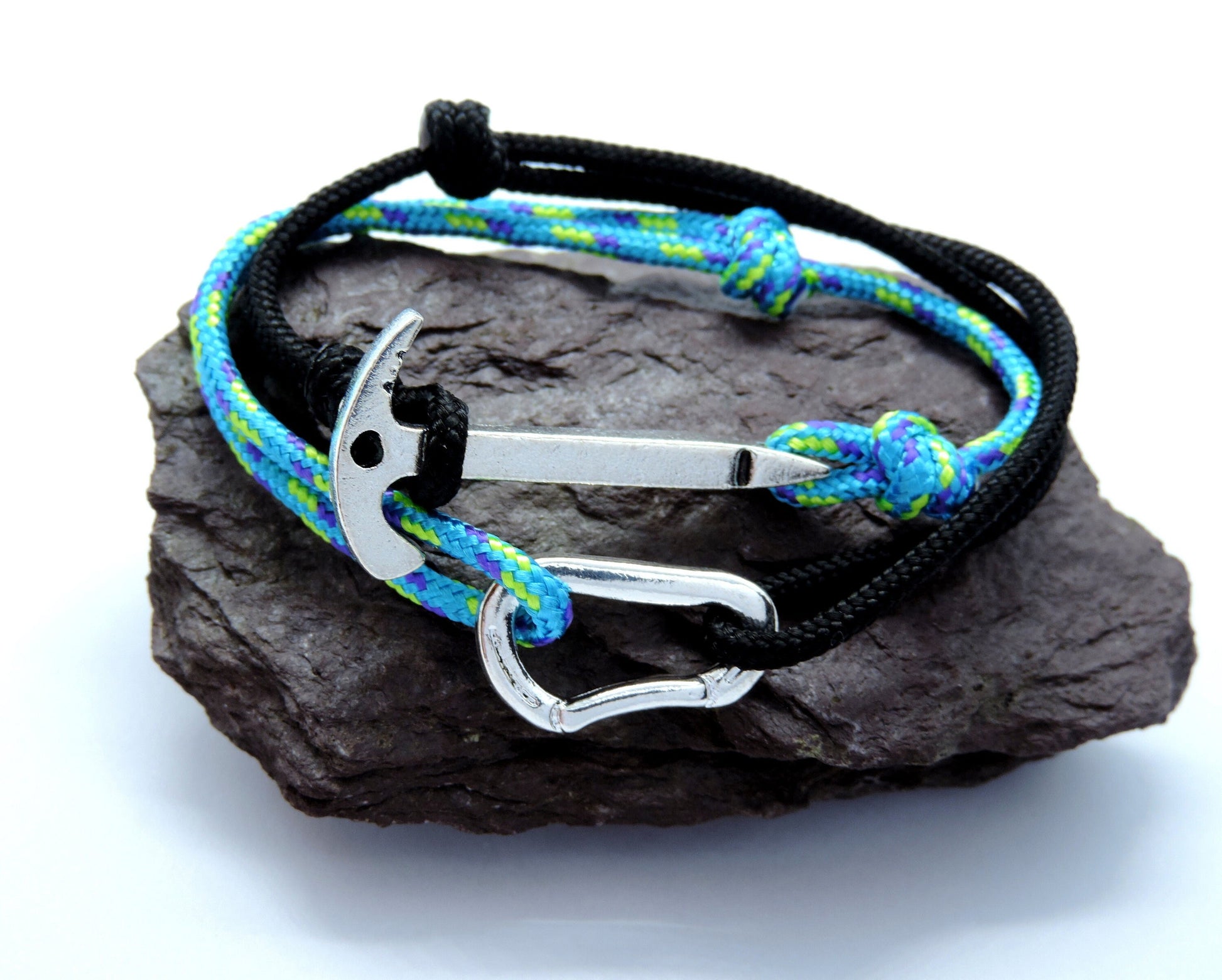 Climbing Bracelet, Gift for Climber, Carabiner Ice Axe Bracelet