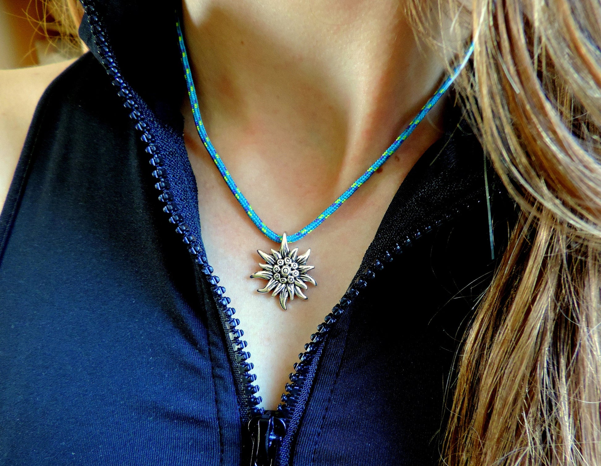 Edelweiss Mountain Necklace, Gift for Mountain Lovers