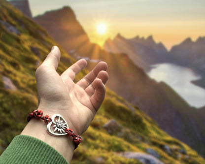 Edelweiss Mountain Bracelet, Gift for Mountain Lovers