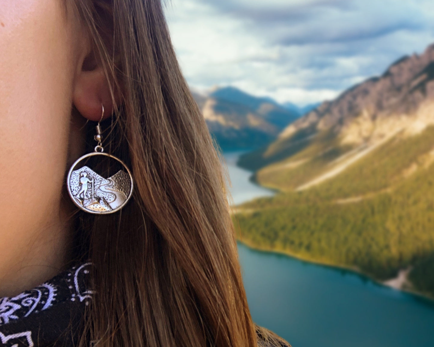 Hiking Mountain Earrings Gift