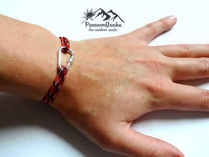 Climbing Bracelet, Climbing Carabiner, Gift for Climbers and Mountain Lovers, Climbing Jewelry