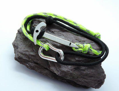 Climbing Bracelet, Gift for Climber, Carabiner Ice Axe Bracelet