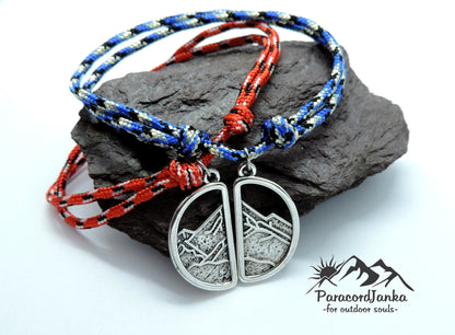 Couple Mountain Bracelets, Climbing Jewelry, Gift for Mountain Lover