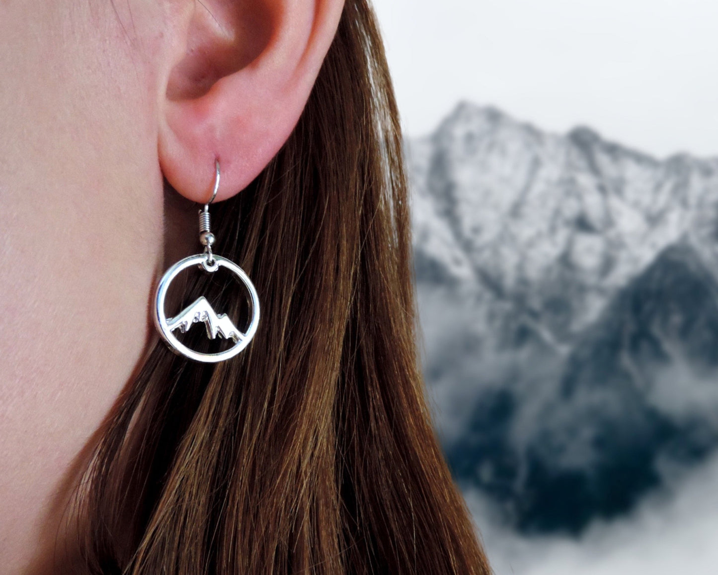 Mountain Earrings, Climbing Gift