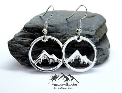 Mountain Earrings, Climbing Gift