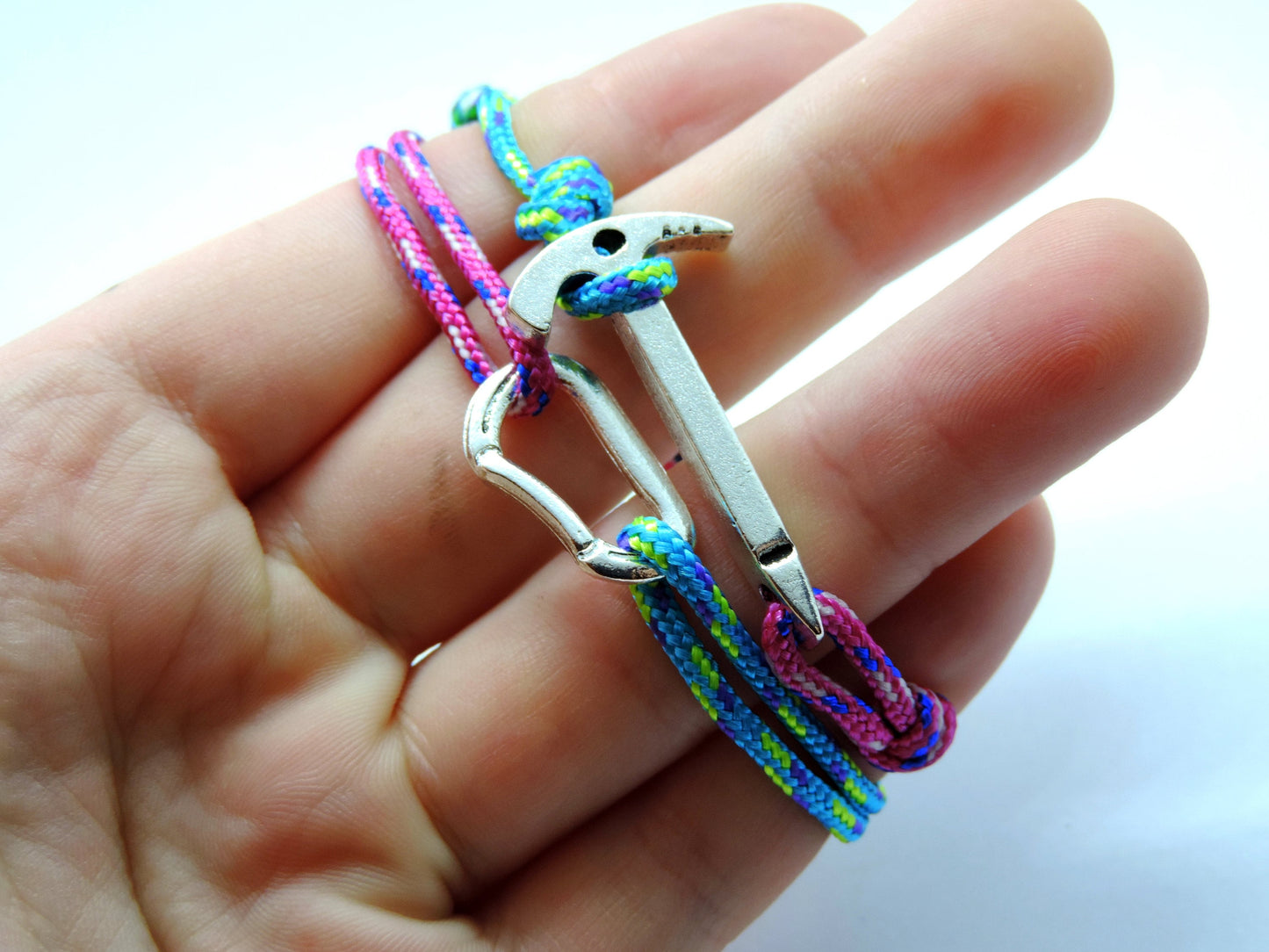 Climbing Bracelet, Gift for Climber, Carabiner Ice Axe Bracelet