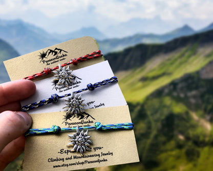 Edelweiss Mountain Bracelet, Gift for Mountain Lovers