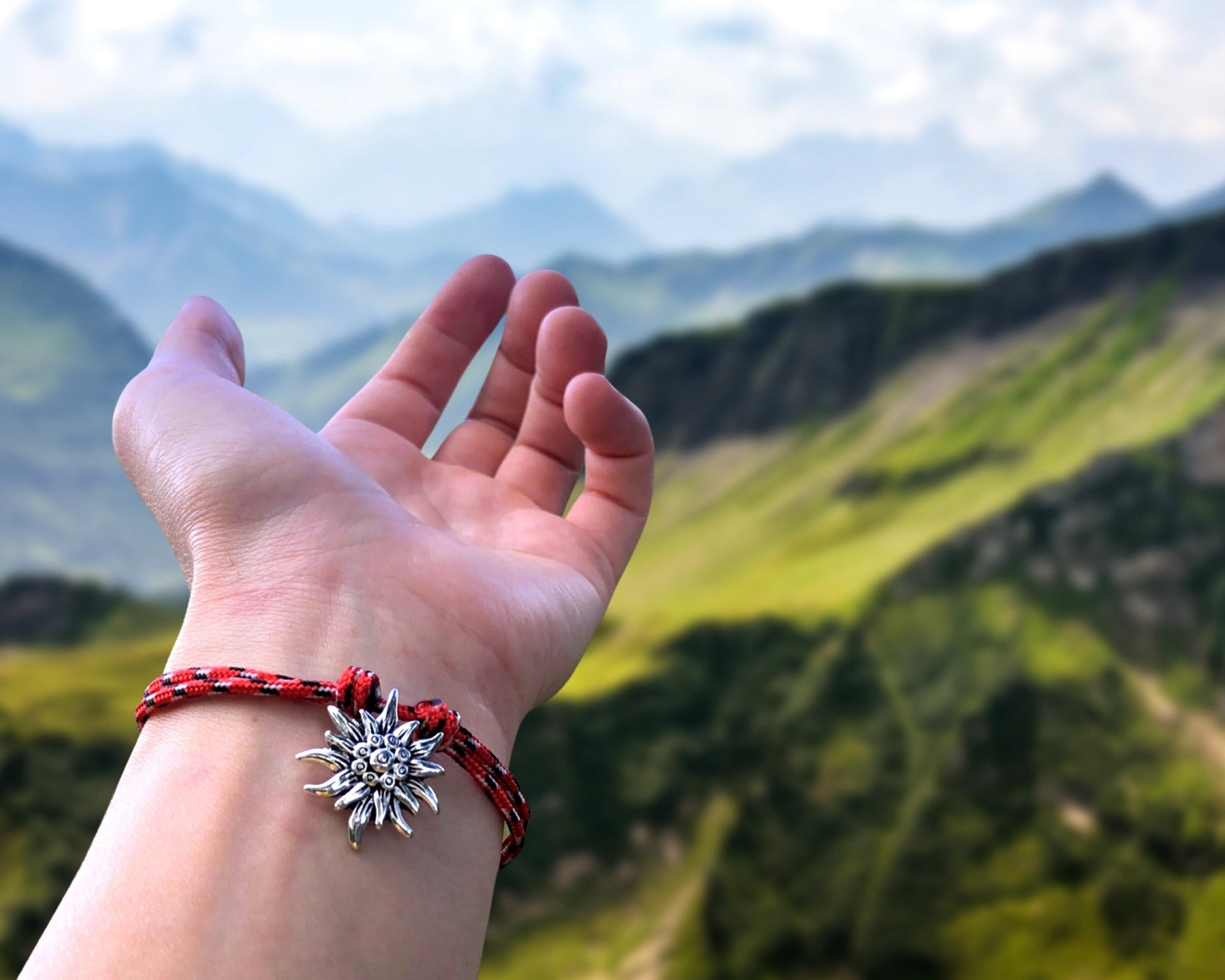 Edelweiss Mountain Bracelet, Gift for Mountain Lovers