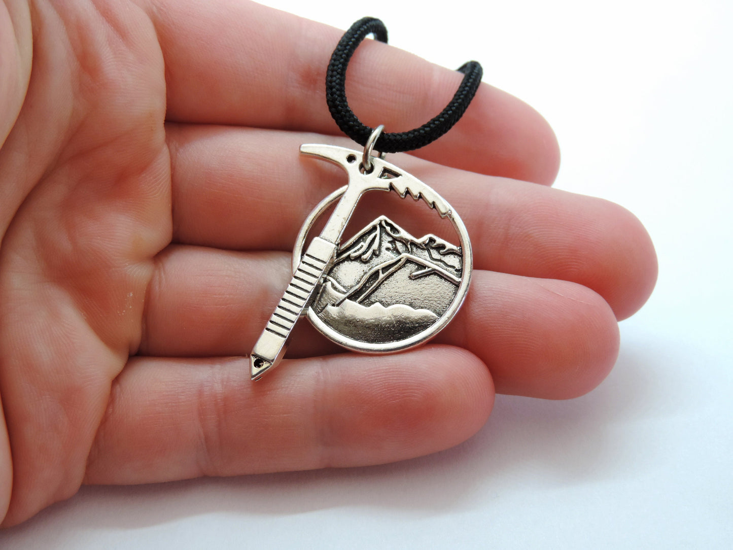 Mountain Ice Axe Necklace, Climbing Jewelry