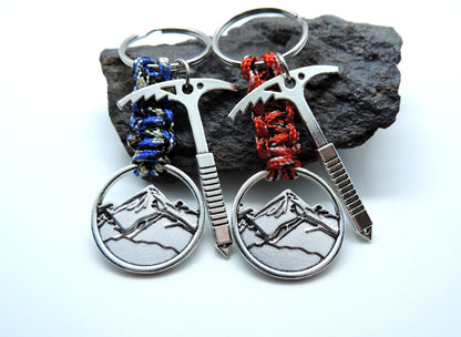 Hiking Keychain, Gift for Mountain Lovers, Climbing Jewelry