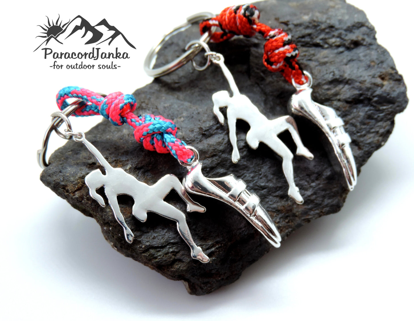 Climbing Keychain, Gift for Climbing Lovers, Climbing Carabiner, Climbing Shoe