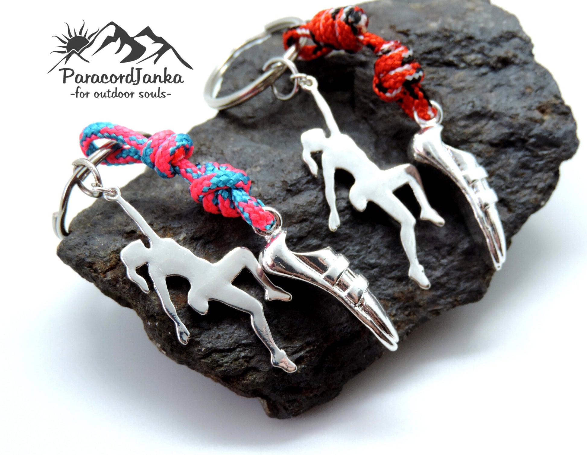 Climbing Keychain, Gift for Climbing Lovers, Climbing Carabiner, Climbing Shoe