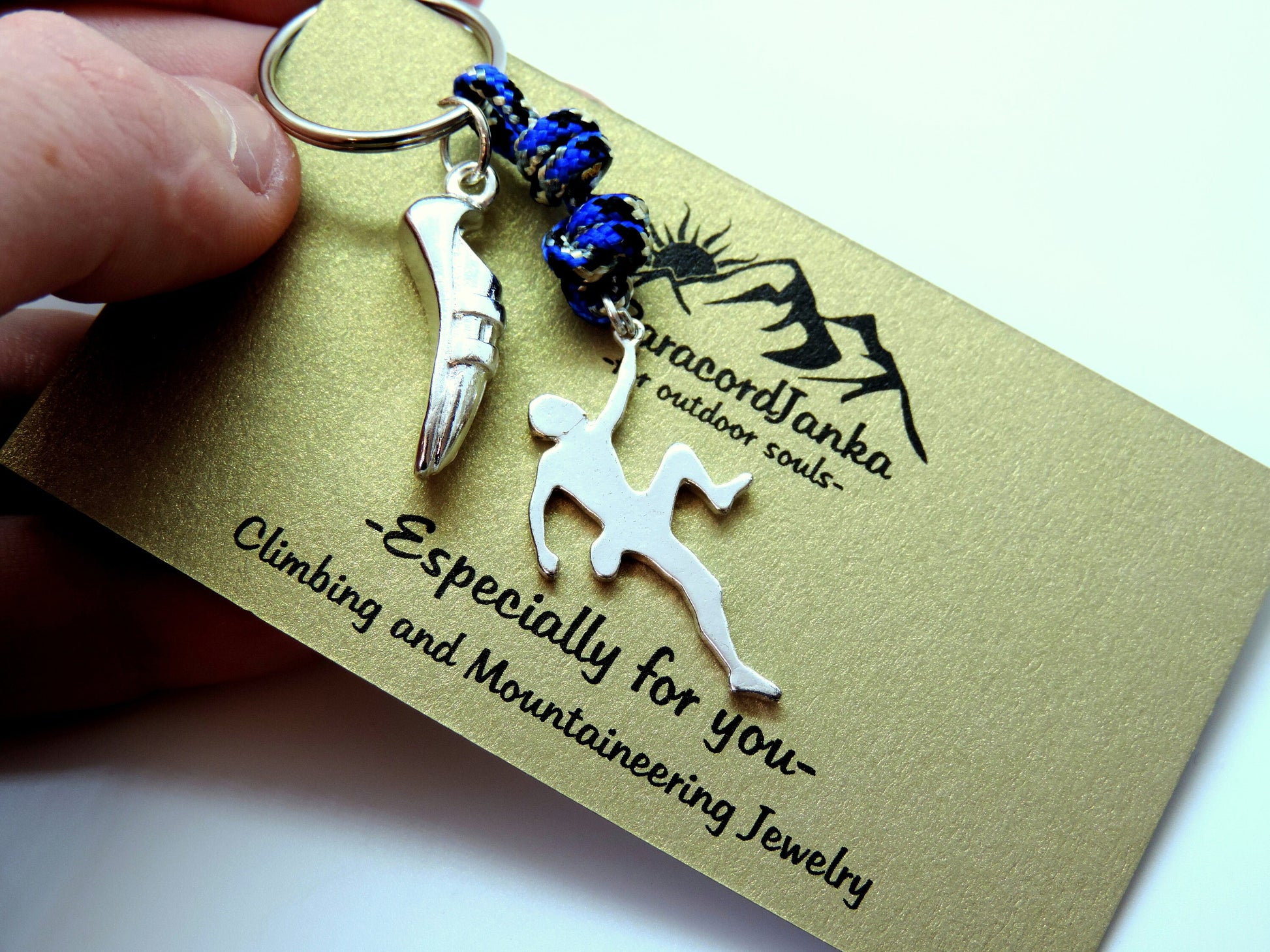 Climbing Keychain, Gift for Climbing Lovers, Climbing Carabiner, Climbing Shoe