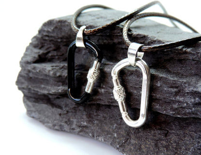 Climbing Carabiner Necklace, Climbing Jewelry, Climbing Gift