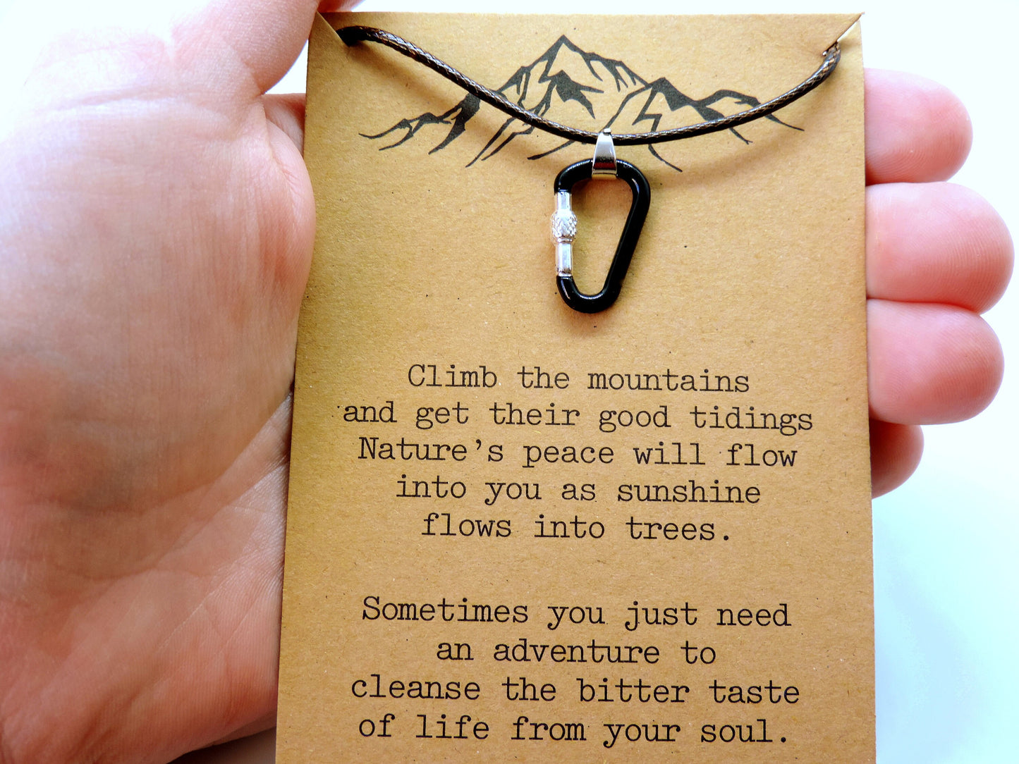 Climbing Carabiner Necklace, Climbing Jewelry, Climbing Gift