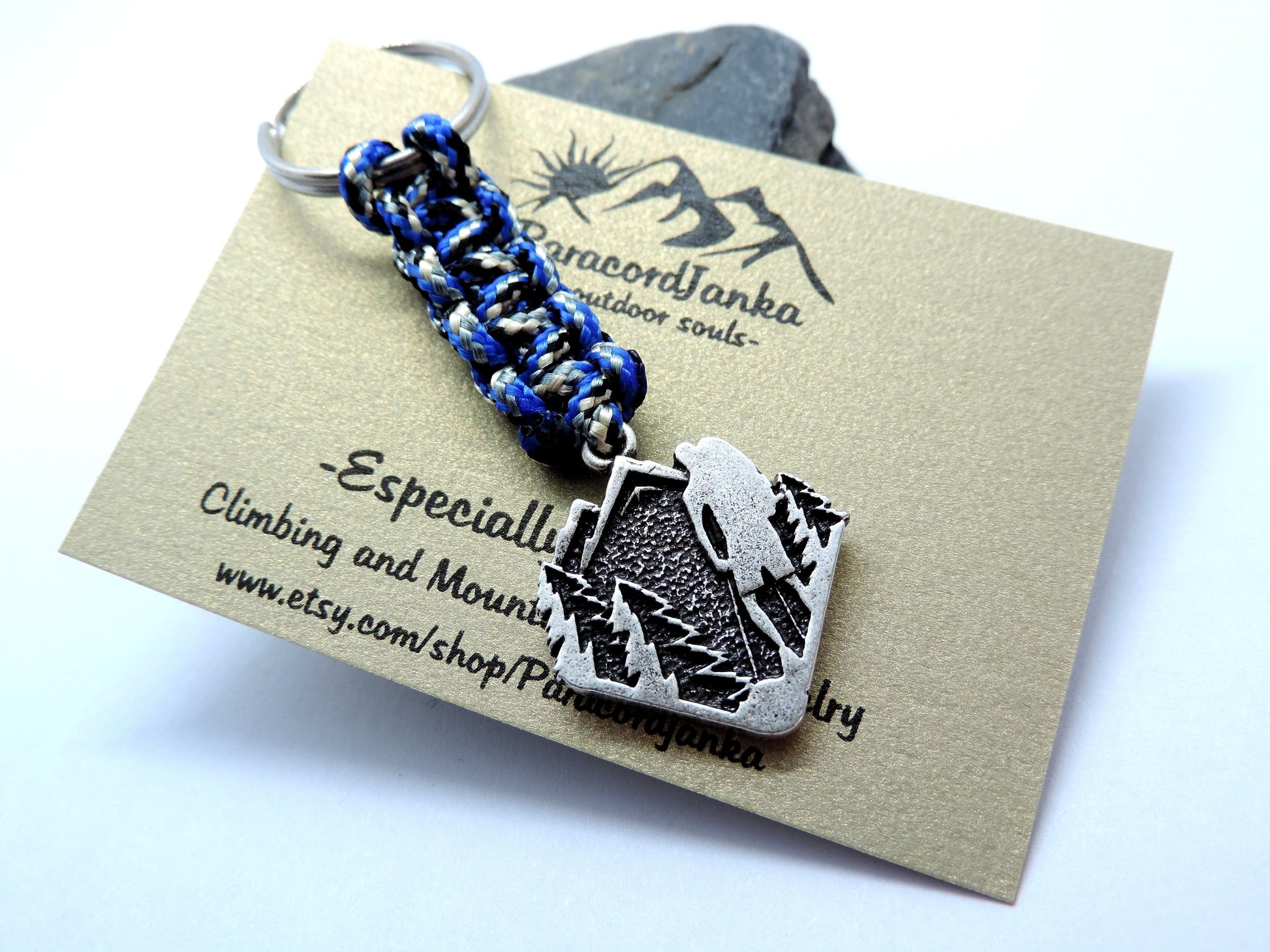 Hiking Mountain Keychain, Climbing Gift