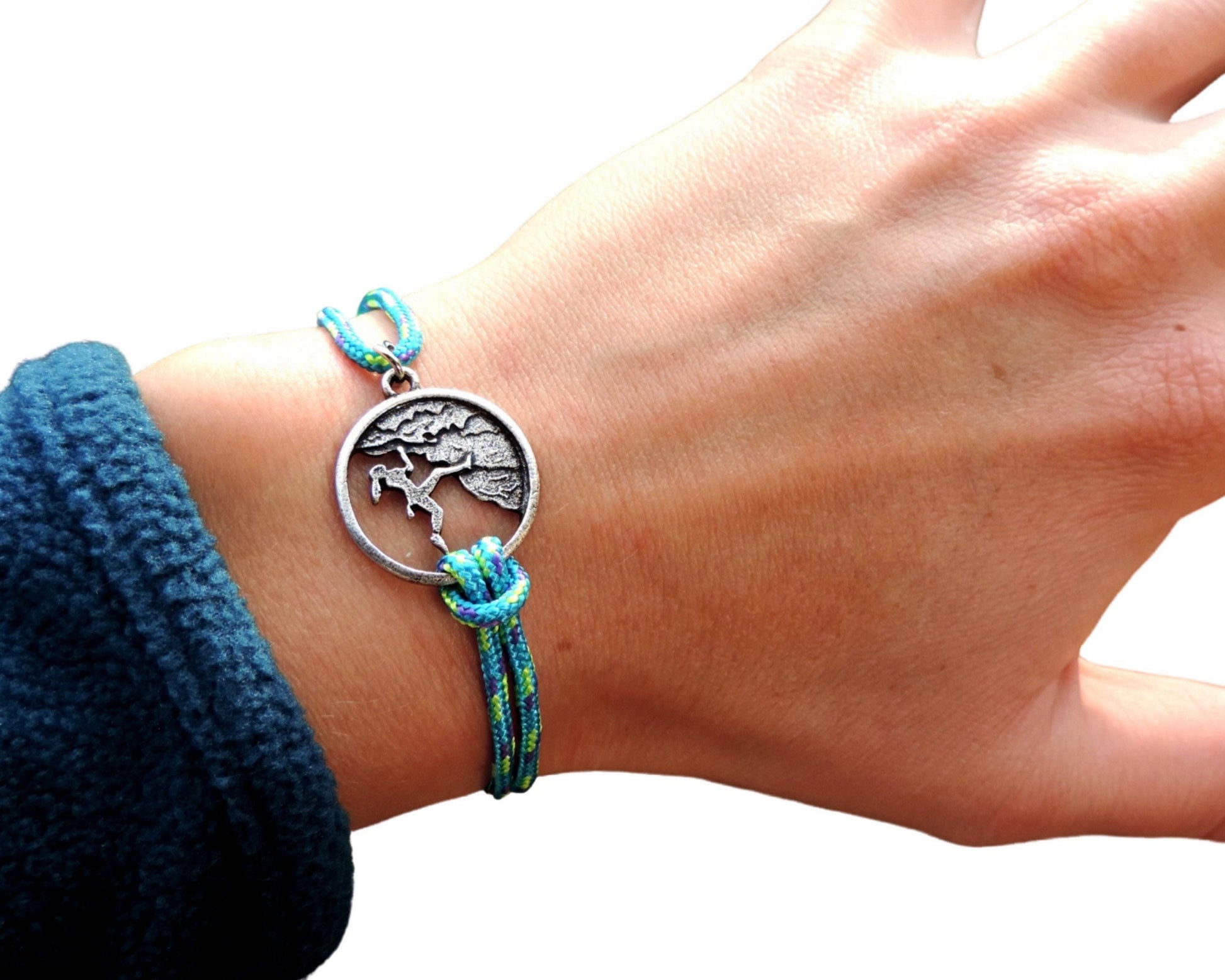 Climbing Girl Necklace and Bracelet, Climbing Jewelry, Gift for Climber