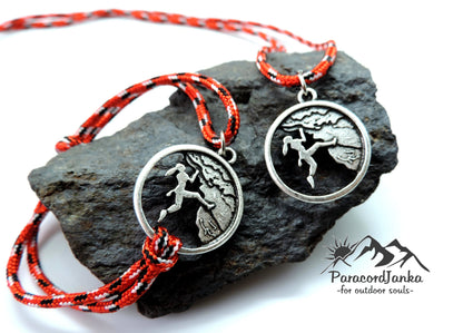 Climbing Girl Necklace and Bracelet, Climbing Jewelry, Gift for Climber