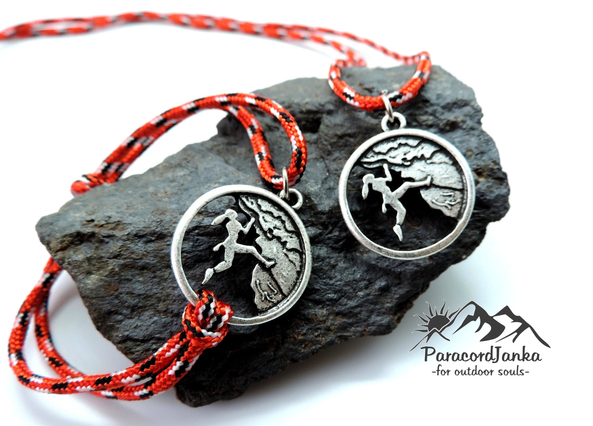 Climbing Girl Necklace and Bracelet, Climbing Jewelry, Gift for Climber