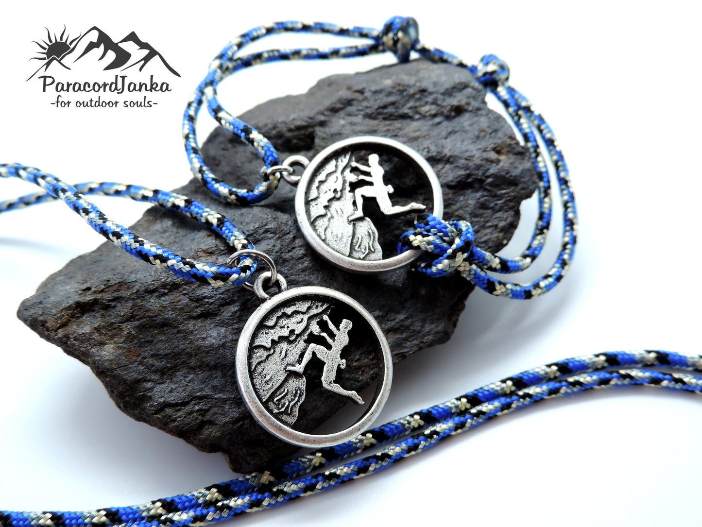 Climbing Boy Necklace and Bracelet, Climbing Jewelry, Gift for Climber