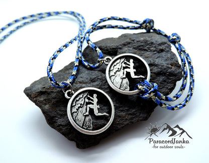 Climbing Boy Necklace and Bracelet, Climbing Jewelry, Gift for Climber