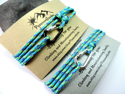 Long Climbing Bracelet, Climbing Carabiner, Gift for Climbers and Mountain Lover