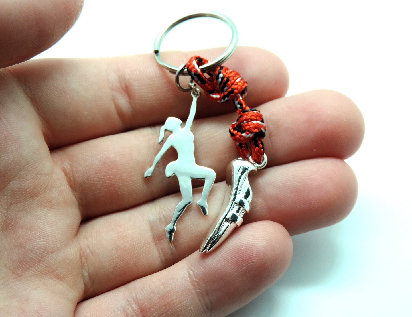 Climbing Keychain, Gift for Climbing Lovers, Climbing Carabiner, Climbing Shoe