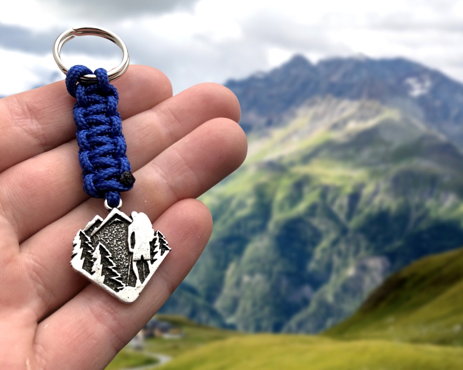 Hiking Mountain Keychain, Climbing Gift