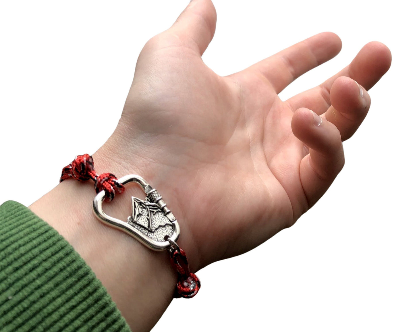 Climbing Carabiner Mountain Bracelet, Climbing Jewelry