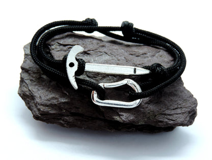 Climbing Bracelet, Gift for Climber, Carabiner Ice Axe Bracelet