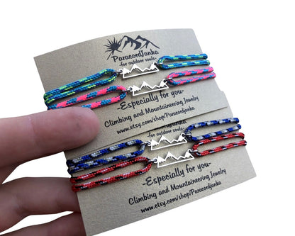 Couple Mountain Bracelets, Climbing Jewelry, Gift for Mountain Lover