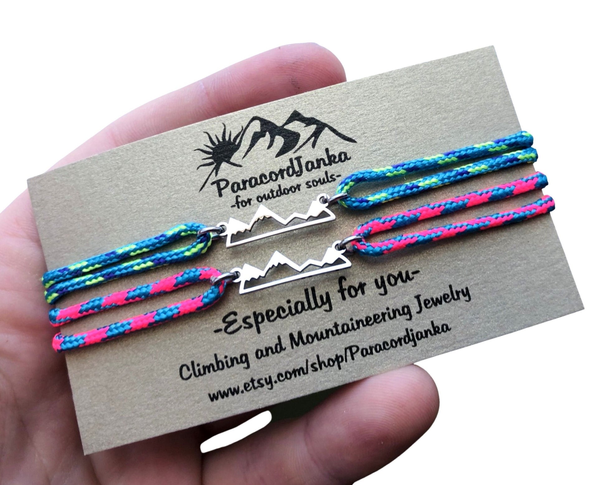 Couple Mountain Bracelets, Climbing Jewelry, Gift for Mountain Lover