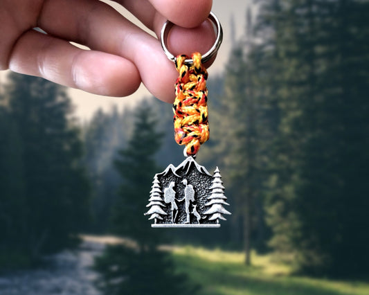 Hiking Mountain Keychain, Climbing Gift