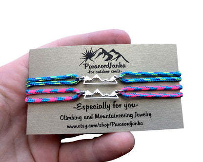 Couple Mountain Bracelets, Climbing Jewelry, Gift for Mountain Lover