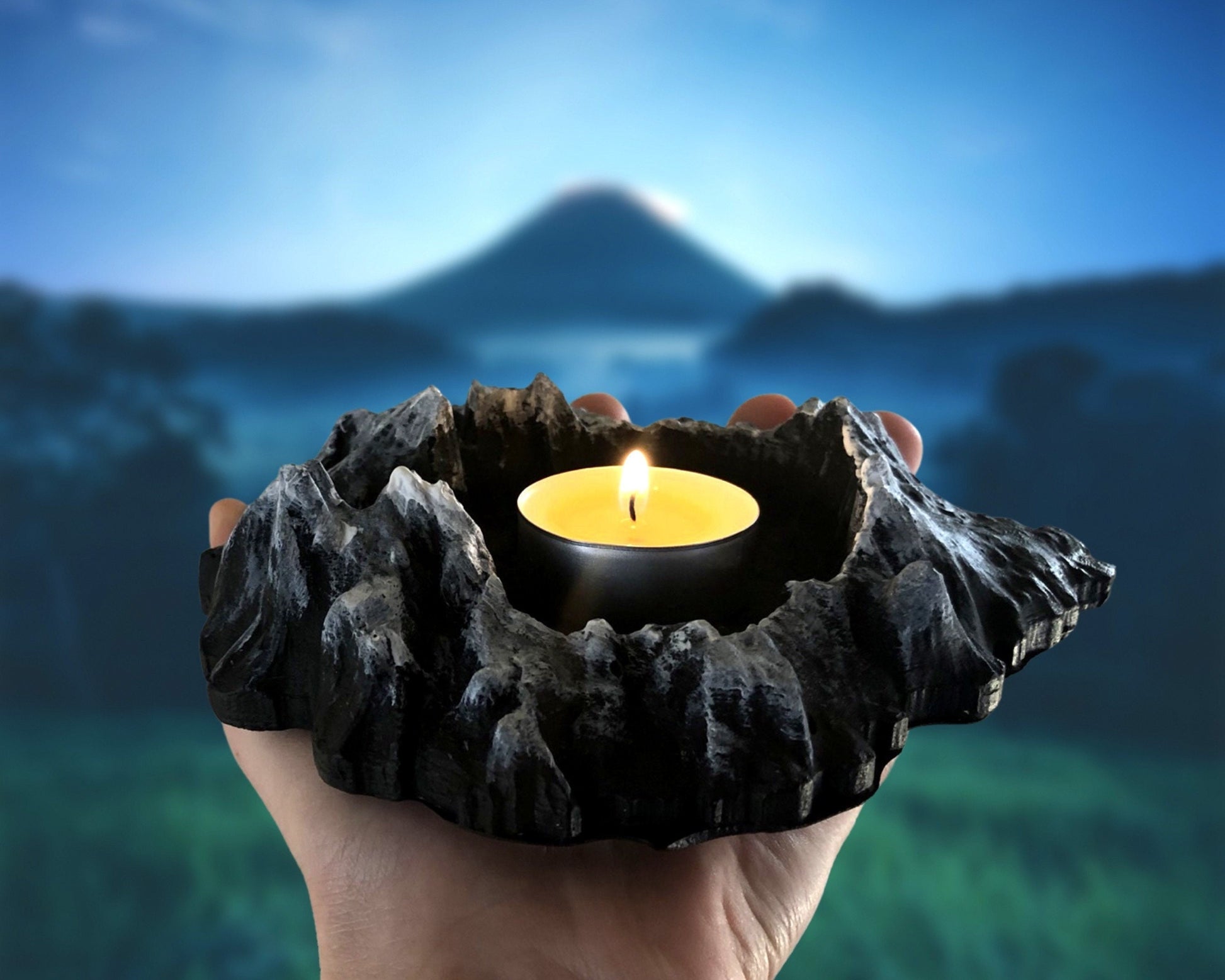 Mountain Range Candle Decor Holder Hiking Gift