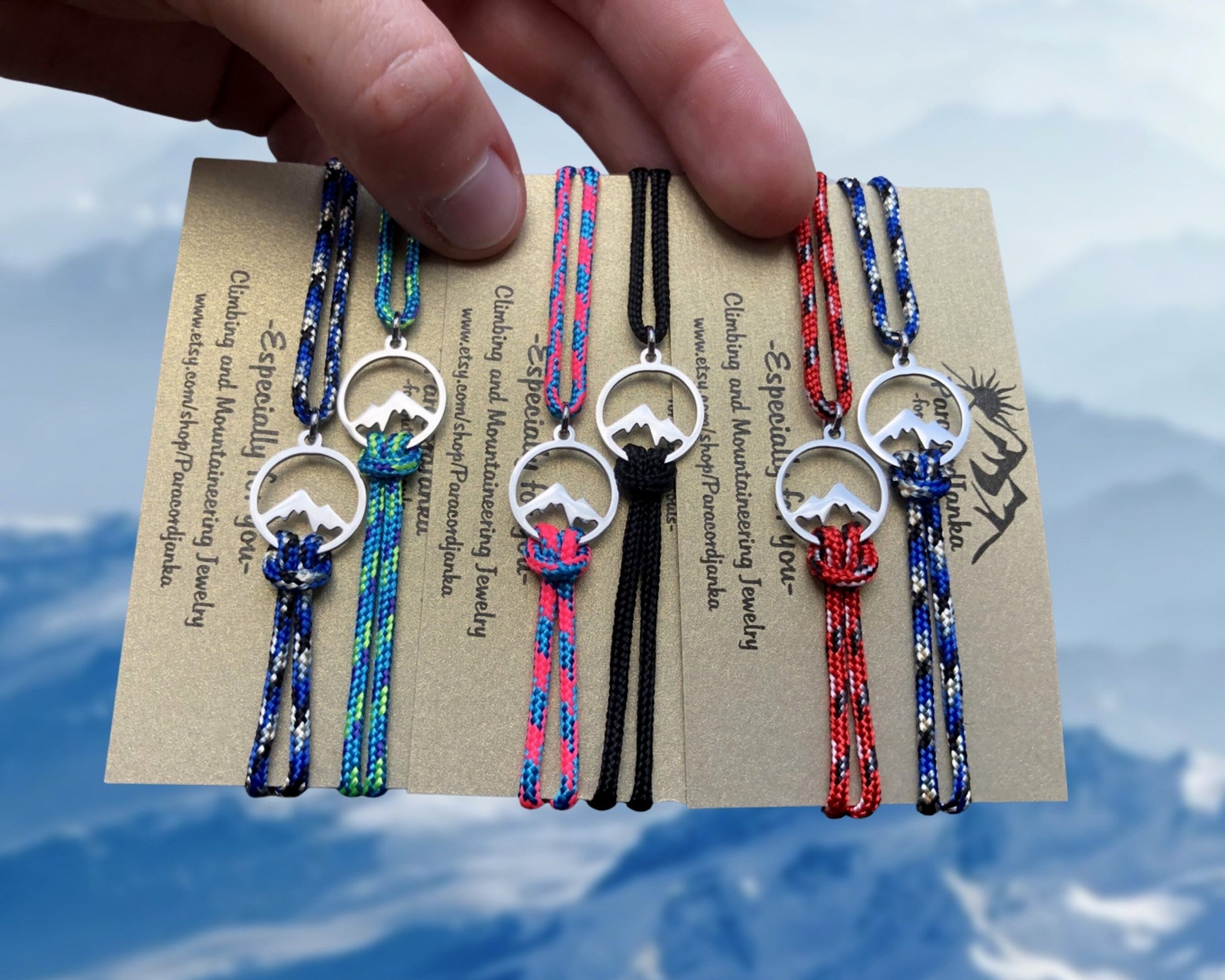 Couple Mountain Bracelets, Climbing Jewelry, Gift for Mountain Lover