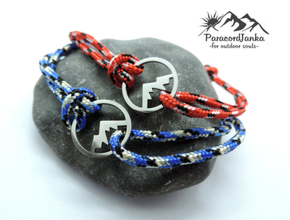 Couple Mountain Bracelets, Climbing Jewelry, Gift for Mountain Lover