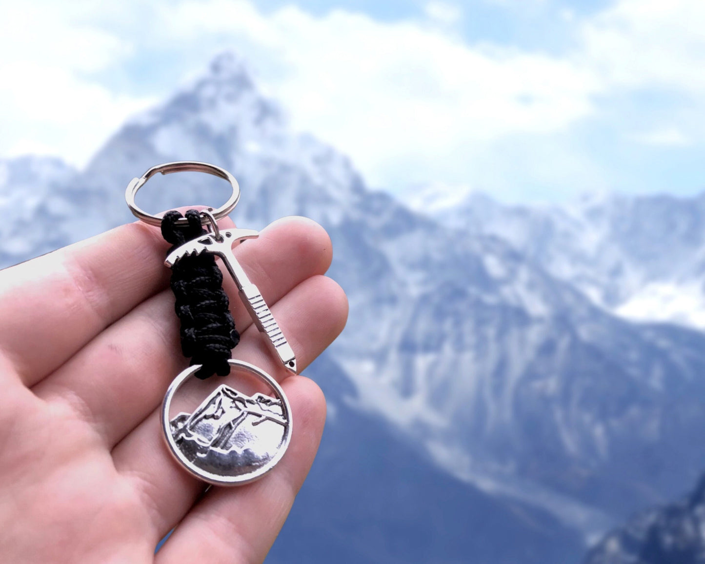 Climbing Hiking Keychain, Gift for Mountain Lovers, Climbing Jewelry