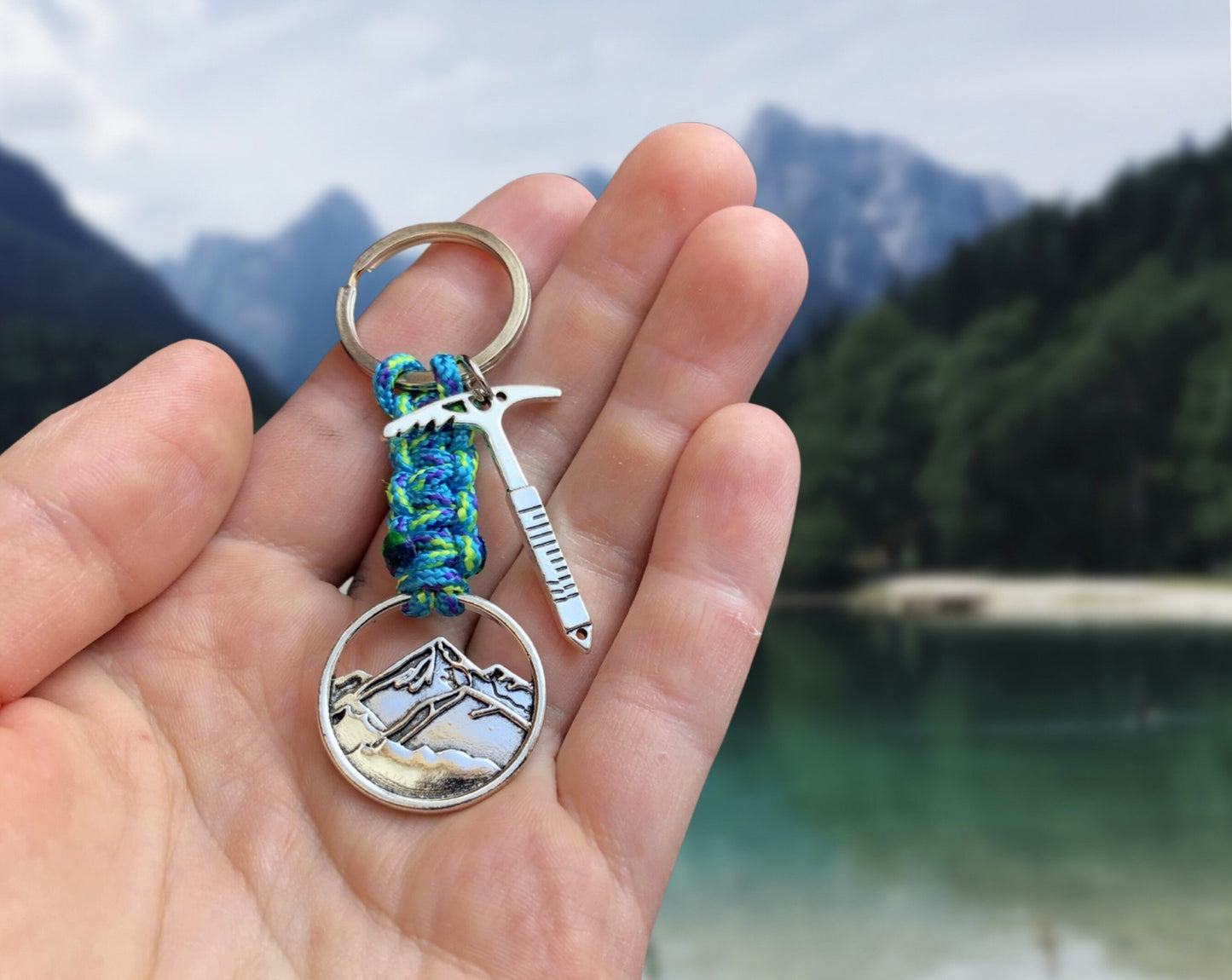 Climbing Hiking Keychain, Gift for Mountain Lovers, Climbing Jewelry