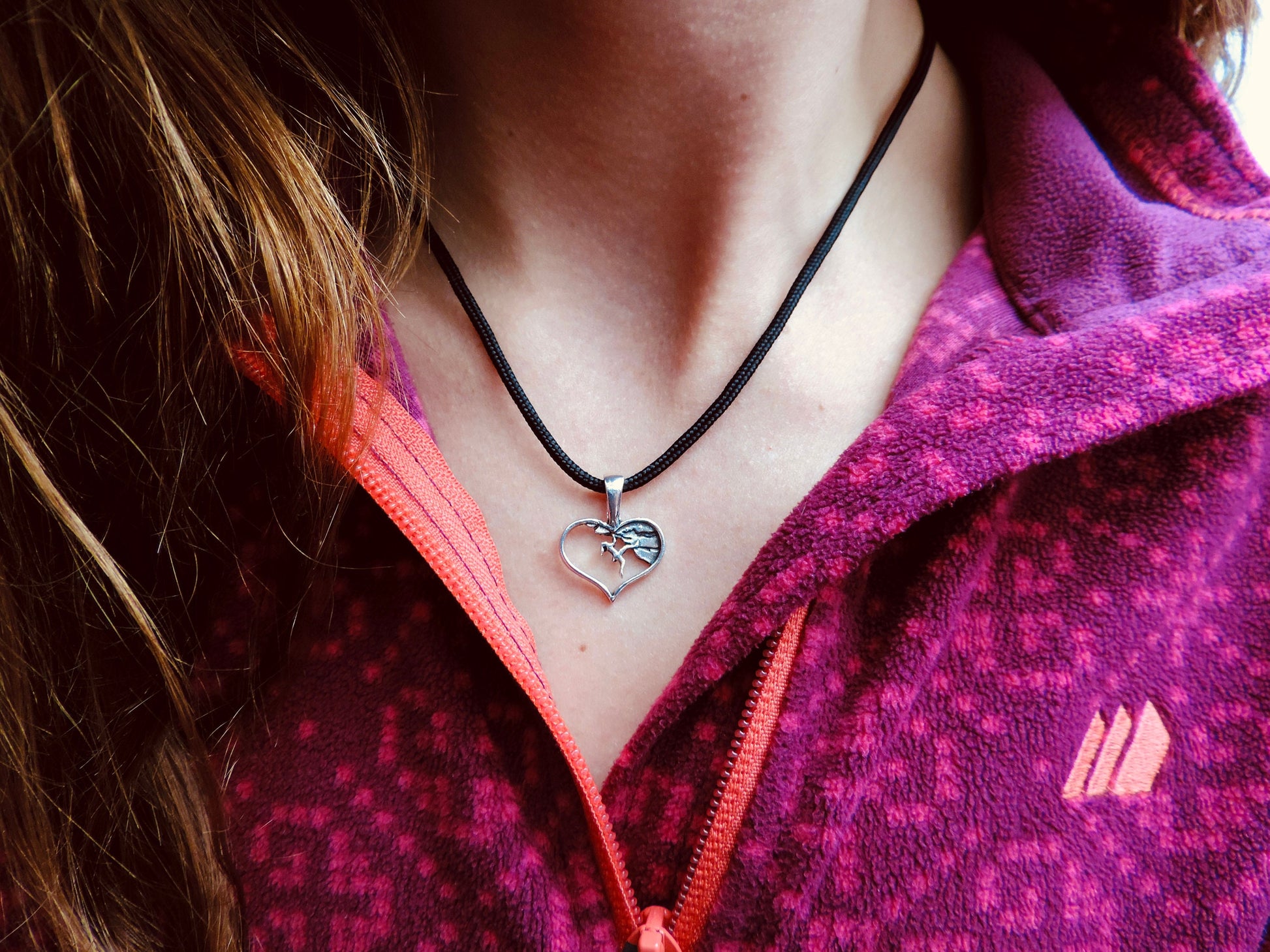 Heart Climbing Girl Necklace Jewelry, Gift for Climber