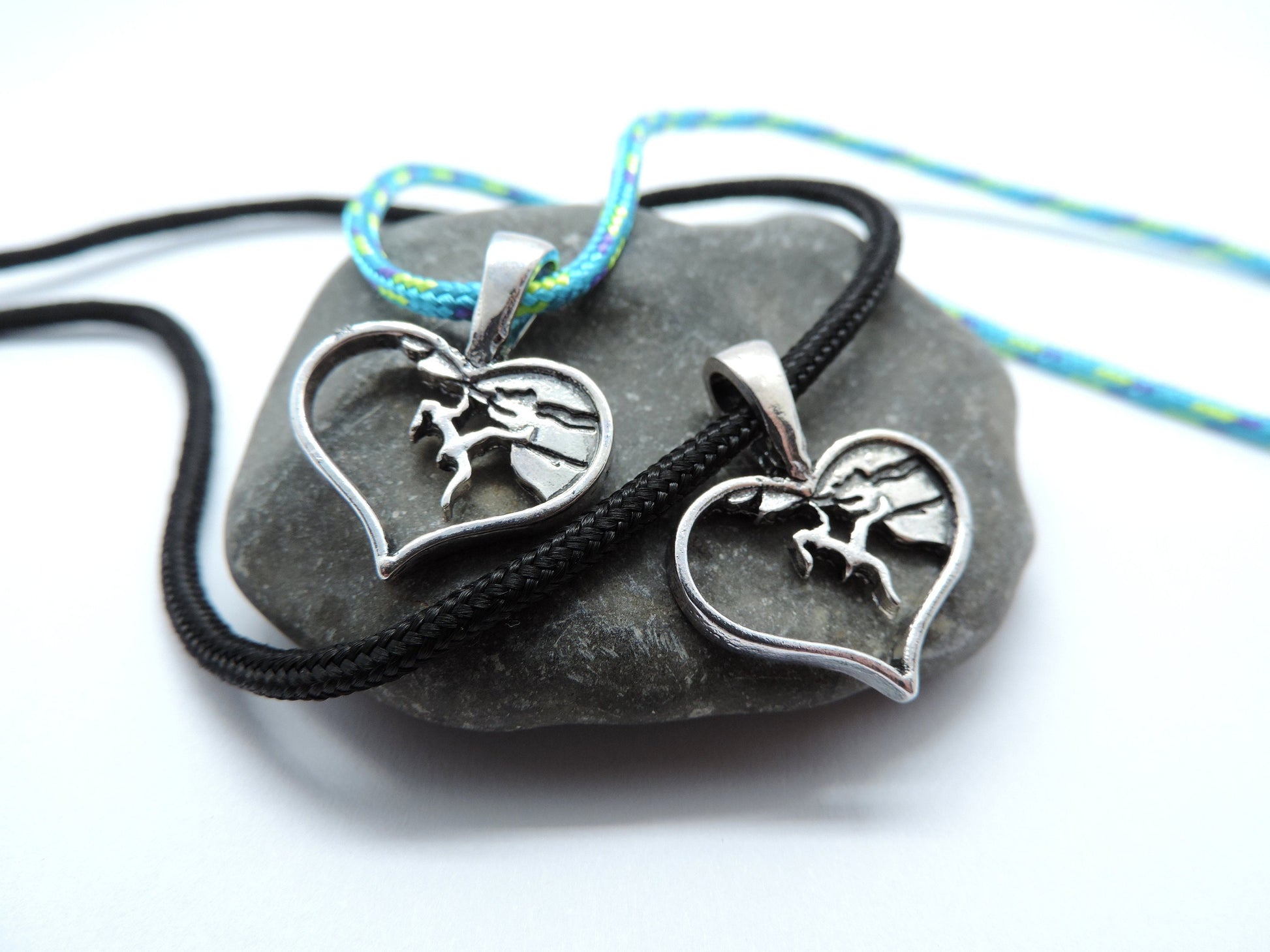 Heart Climbing Girl Necklace Jewelry, Gift for Climber