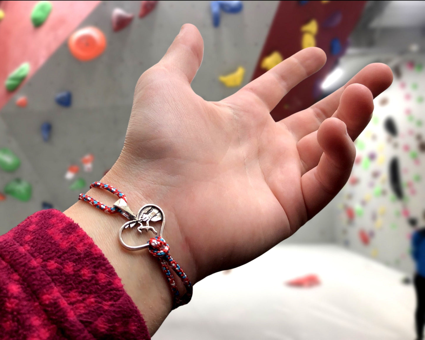 Heart Climbing Girl Bracelet Jewelry, Gift for Climber