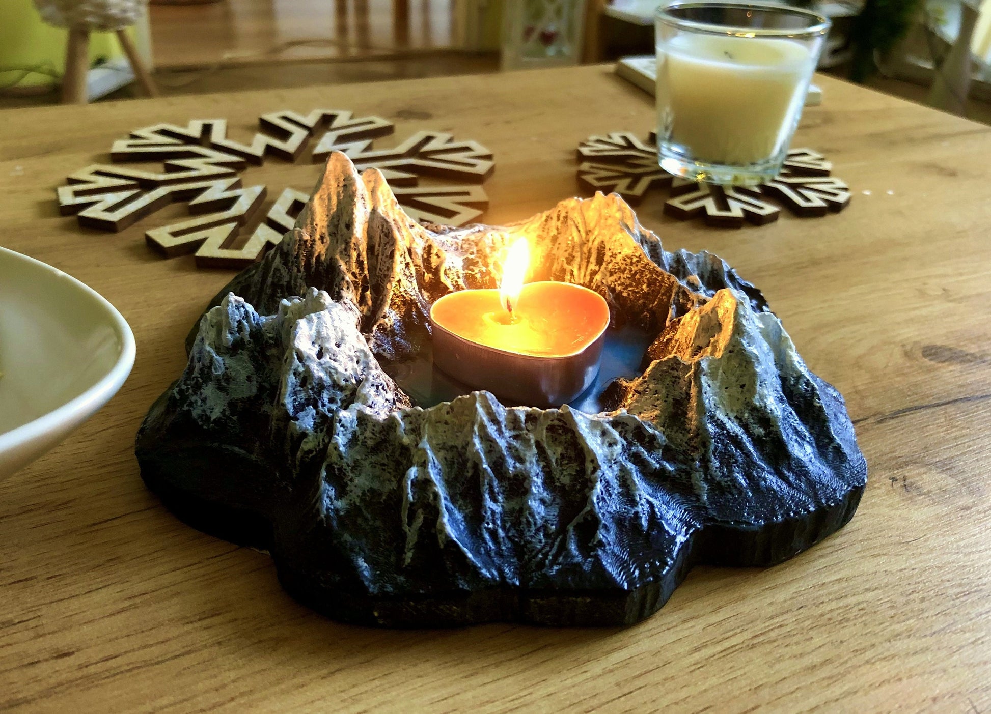 Mountain Candle Holder, Mountain Gift, Hiking Climbing Mountain Decor