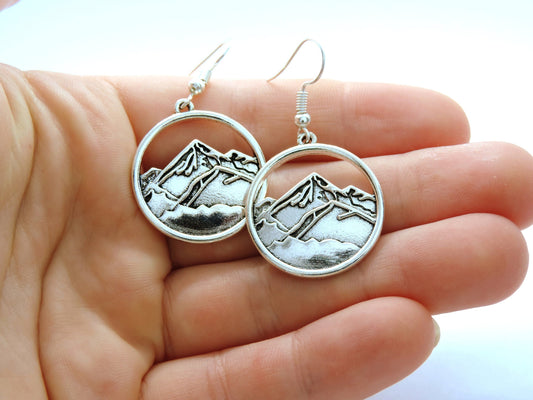 Mountain Hiking Earrings Gift