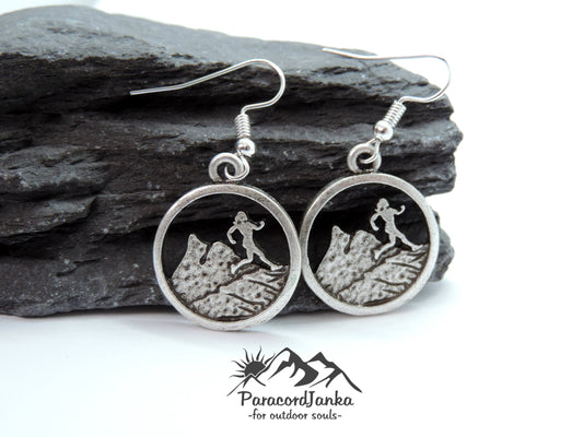 Mountain Runner Hiking Earrings Gift