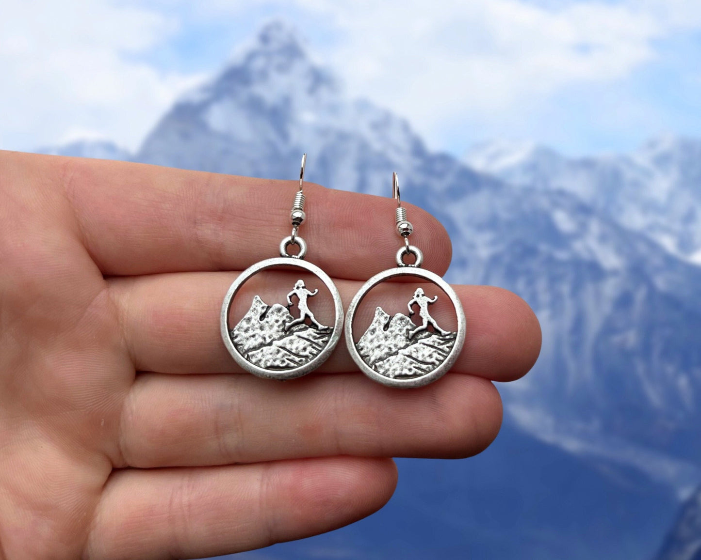 Mountain Runner Hiking Earrings Gift