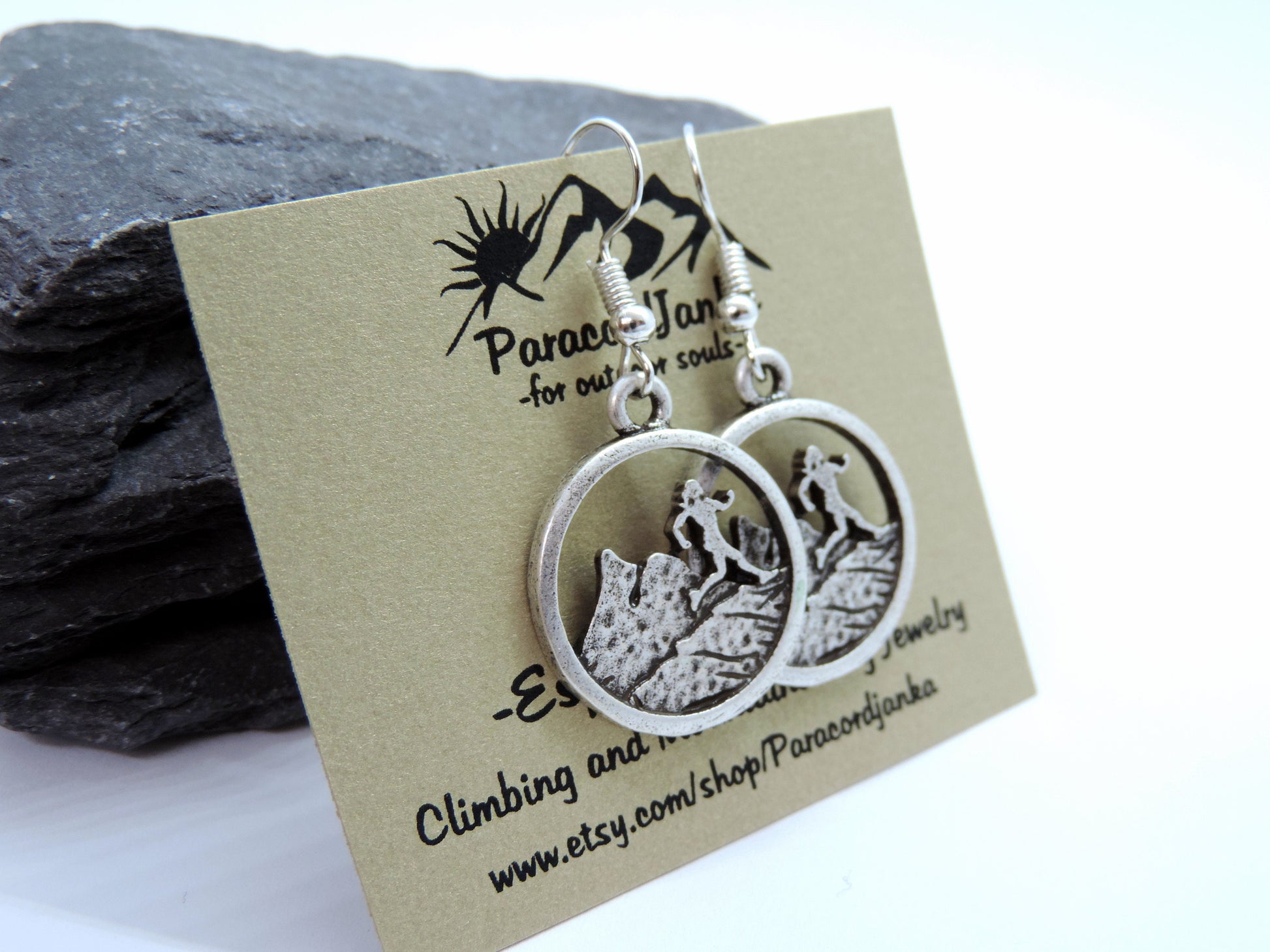 Mountain Runner Hiking Earrings Gift