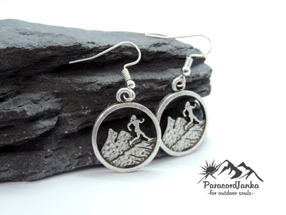 Mountain Runner Hiking Earrings Gift