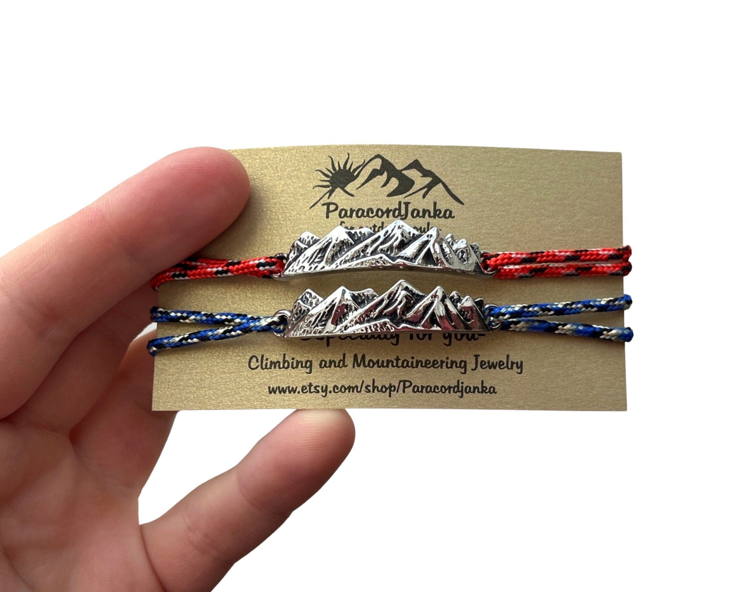 Couple Mountain Bracelets, Climbing Jewelry, Gift for Mountain Lover