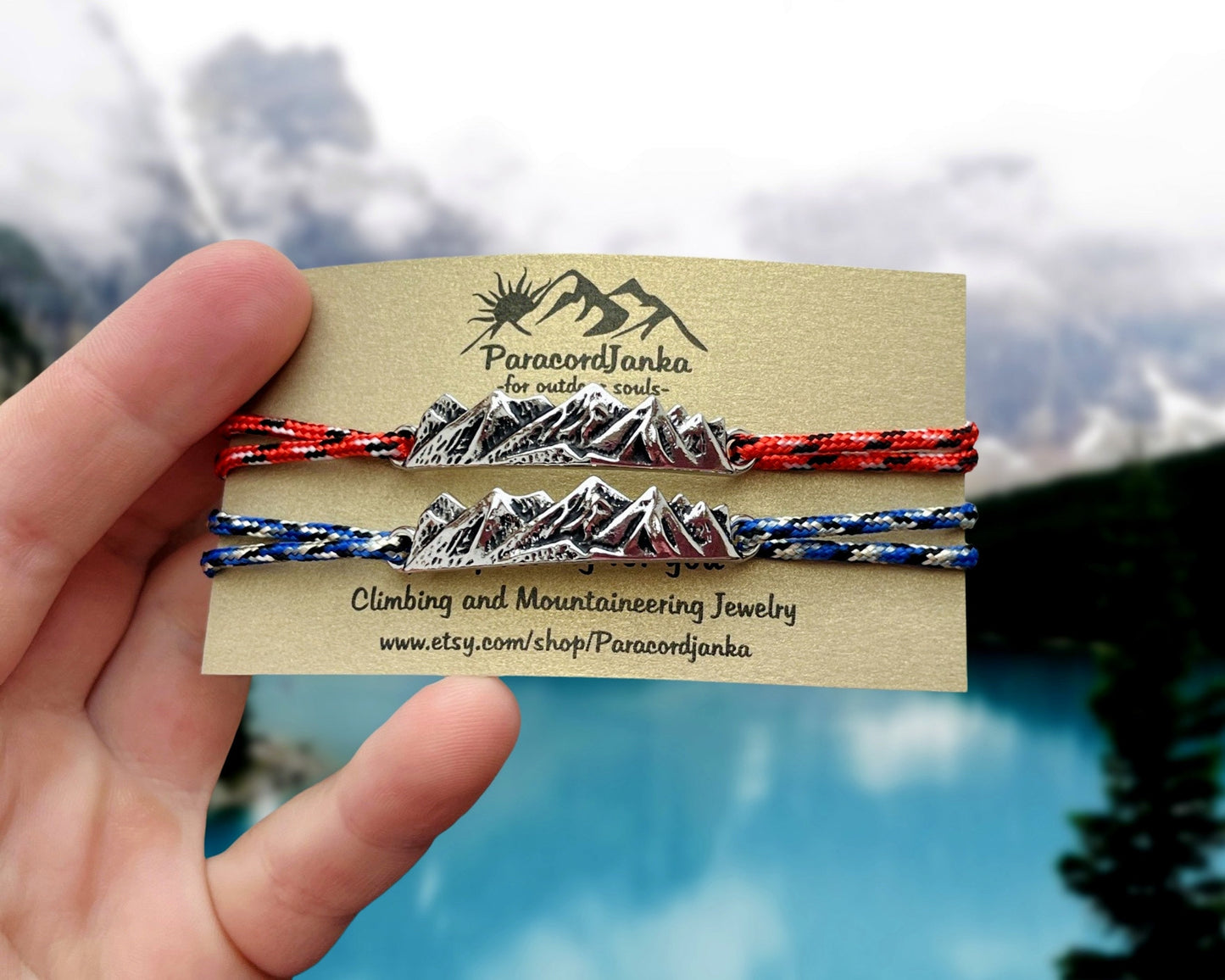 Couple Mountain Bracelets, Climbing Jewelry, Gift for Mountain Lover